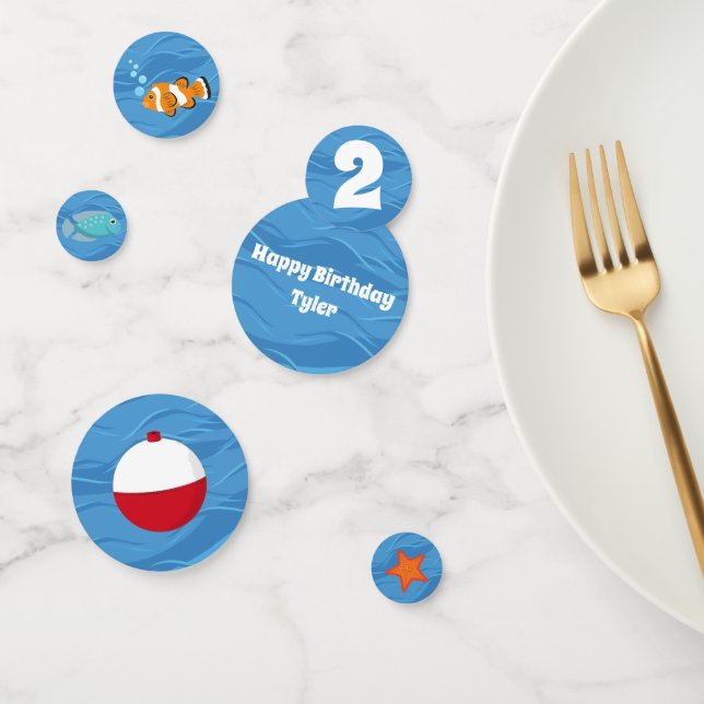 Décor de table confetti à une partie pour poisson  (Groupe)