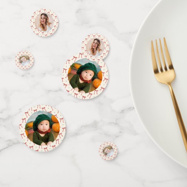 Décor de table de Noël Confetti photo personnalisé (Groupe)