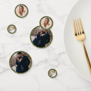 Décor de table de Noël vert Confetti photo personn