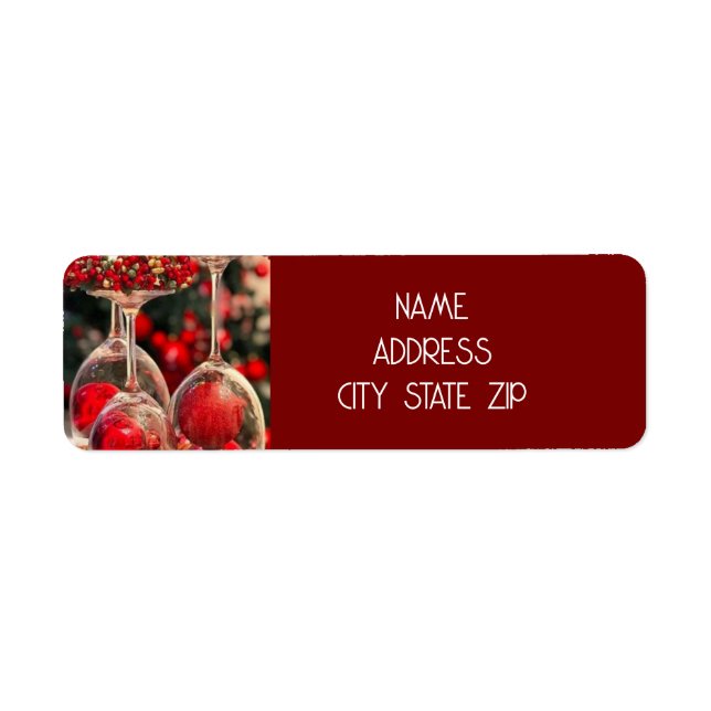 *DÉCOR DE VIN DE NOËL* ÉTIQUETTE DE ADRESSE (Devant)