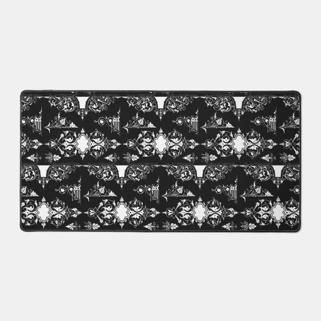 Décor d'ornement gothique antique noir blanc (Recto)