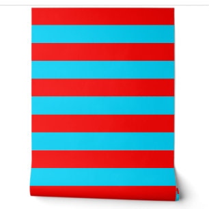 Décor du mur en rayures rouges et bleues