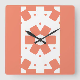Decor Flower Geometrical Square Wall Clock