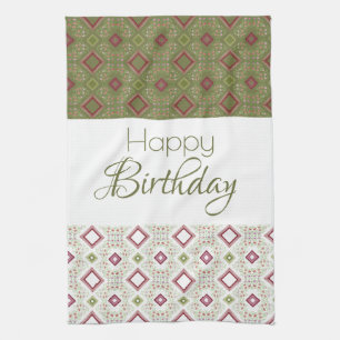 Décor Joyeux Anniversaire Serviette de cuisine
