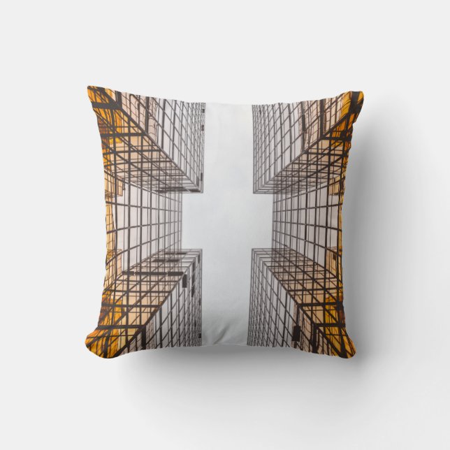 Décor marron or blanc géométrique coussin (Recto)