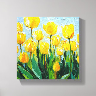 Décor Mur Tulipe En Toile Étendue