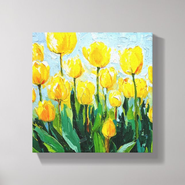 Décor Mur Tulipe En Toile Étendue (Recto)