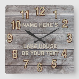 Décor personnalisé Rustic Lake House, horloge