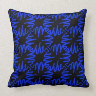 Decor Pillow Modern Neon Blue Black Colourful