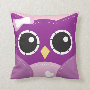 Décor pourpre mignon de pièce de coussin de fill