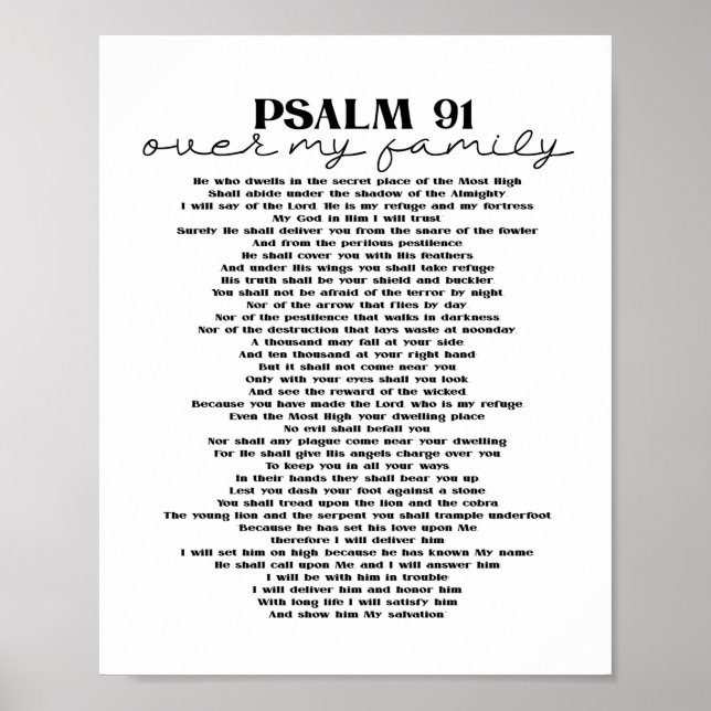 Décor Psalm 91 Pour Votre Poster Famille Imprimer (Devant)