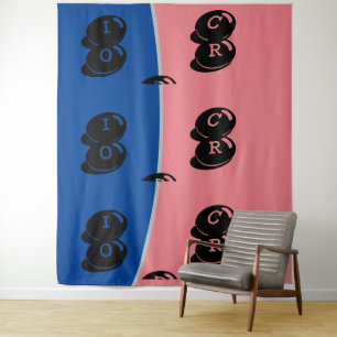 DECOR_Room CUTE _PINK_BLUE_BLACK_RMDESIGNFLO55 Tapestry