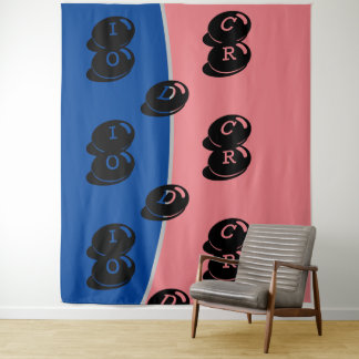 DECOR_Room CUTE _PINK_BLUE_BLACK_RMDESIGNFLO55 Tapestry