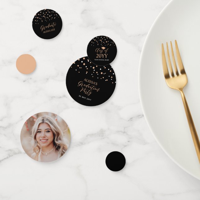 Décor rose or & Confetti noir (Groupe)