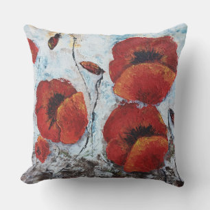 Décor rouge de maison de coussin de fleurs de