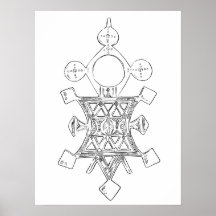 Décor tribal à poster d'art dessiné à la main