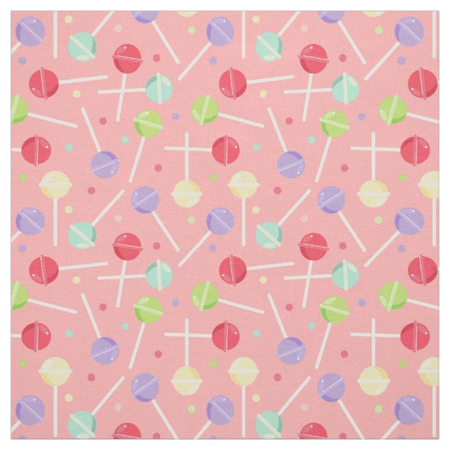 Decora Kei Pastel Candy Lollipops Pattern Fabric (Swatch)