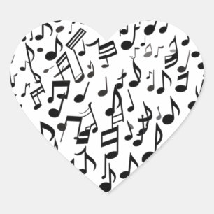 Decorate Everything with Musical Notes! Heart Sticker