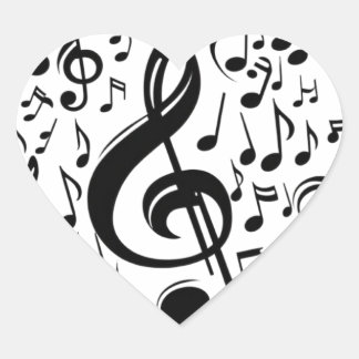Decorate Everything with Musical Notes! Heart Sticker