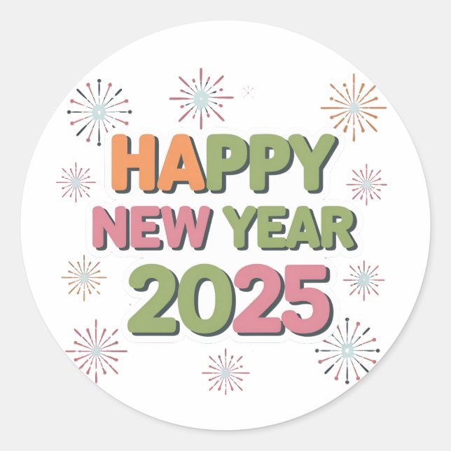 Decorate Your New Year 2025 Stickers (Front)