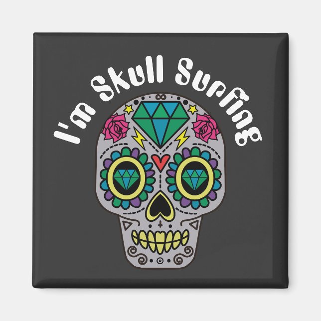 Decorated Abstract Skull Magnet (Front)