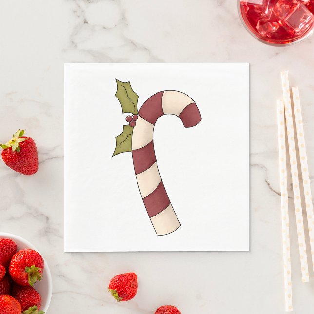 Decorated Candy Cane Christmas Sweet Napkin (Creator Uploaded)