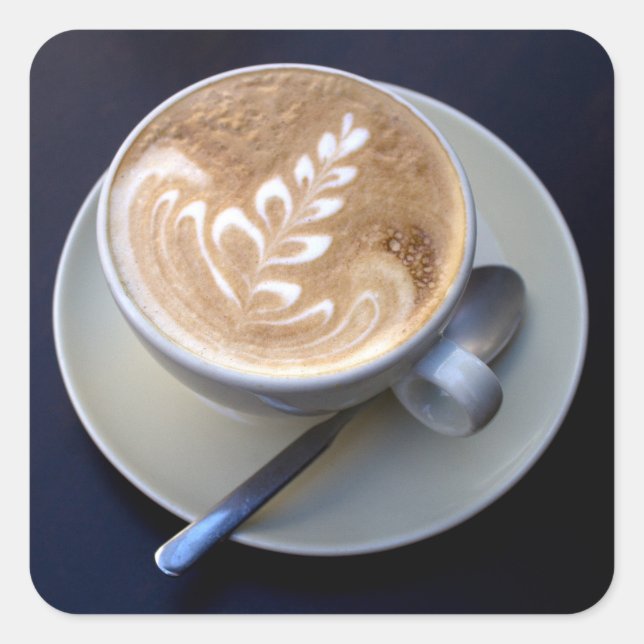 Decorated Cappuccino Square Sticker (Front)