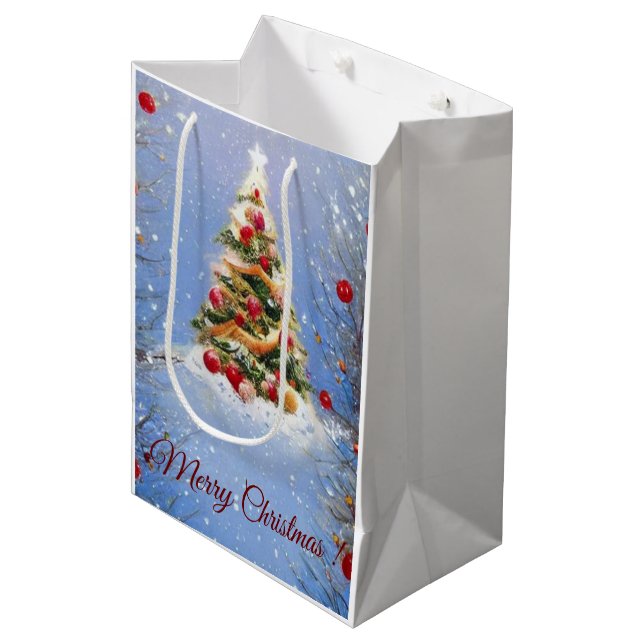 Decorated Christmas beans Medium Gift Bag (Front Angled)