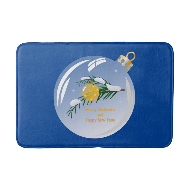 Decorated Christmas branch in bauble  Bath Mat (Front)