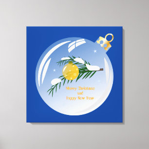 Decorated Christmas branch in bauble Canvas Print