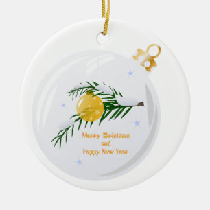 Decorated Christmas branch in bauble Ceramic Ornament