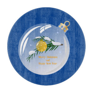 Decorated Christmas branch in bauble  Cutting Board