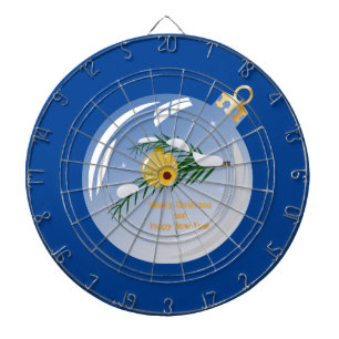 Decorated Christmas branch in bauble  Dartboard