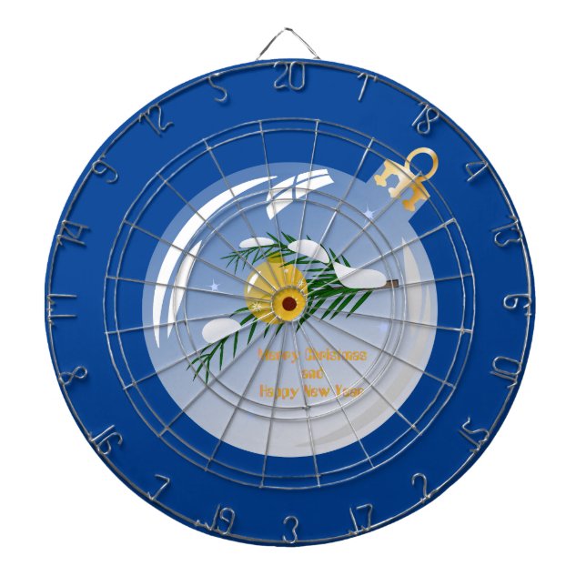 Decorated Christmas branch in bauble  Dartboard (Front)