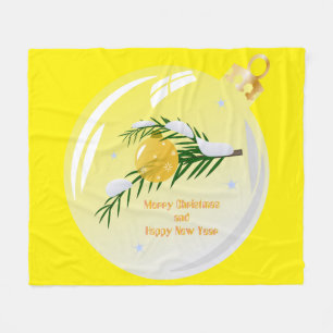 Decorated Christmas branch in bauble Fleece Blanket