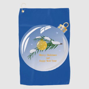 Decorated Christmas branch in bauble Golf Towel