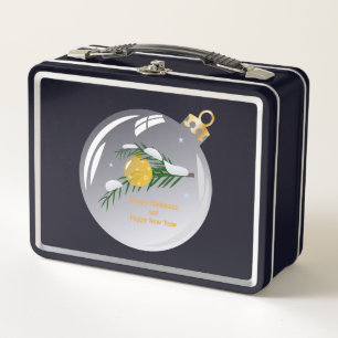 Decorated Christmas branch in bauble Metal Lunch Box