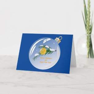Decorated Christmas branch in bauble  Thank You Card