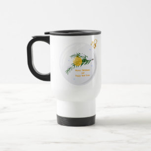 Decorated Christmas branch in bauble  Travel Mug