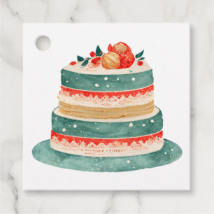 Decorated Christmas Cake Bakery Gift Tags