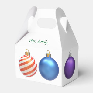 Decorated Christmas Gift Box, Holiday wrapping Favor Box