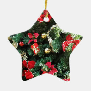 Decorated Christmas Tree Ceramic Ornament