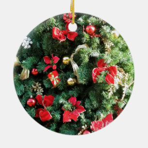 Decorated Christmas Tree Ceramic Ornament