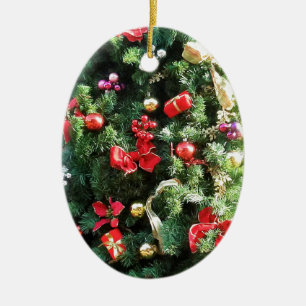 Decorated Christmas Tree Ceramic Ornament