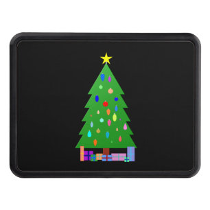 Decorated Christmas Tree & Christmas Presents Trailer Hitch Cover