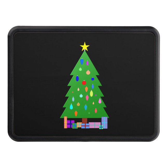 Decorated Christmas Tree & Christmas Presents Trailer Hitch Cover (Front)
