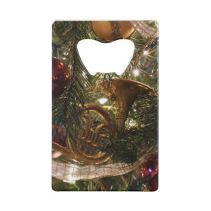 Decorated Christmas Tree Close Up Credit Card Bottle Opener