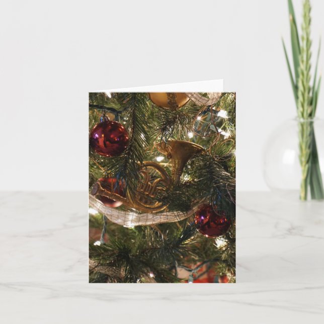 Decorated Christmas Tree Close Up Holiday Card (Front)