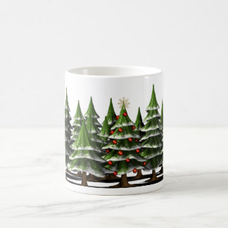Decorated Christmas Tree in a peaceful Forest Coffee Mug