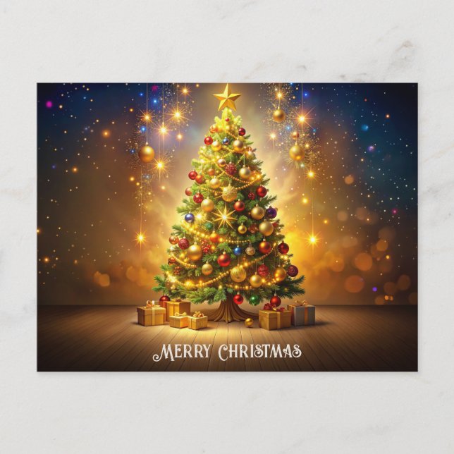 Decorated Christmas Tree Postcard (Front)